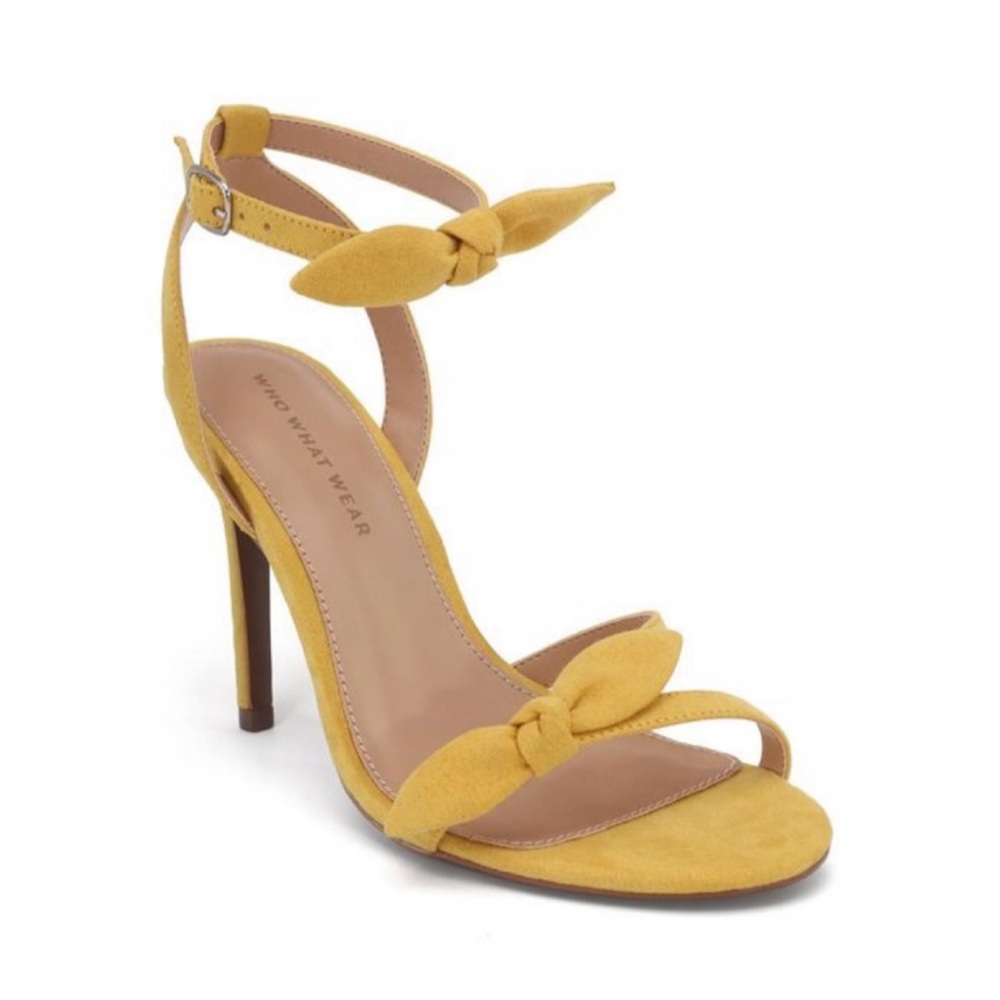 WHO WHAT WEAR EDEN BOW ANKLE STRAP SANDALS